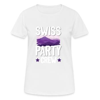 Swiss Party Crew - T-shirt respirant Femme - blanc - Devant - AI Model Female 172 dark (172cm)