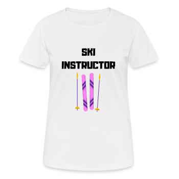 Moniteur de ski - T-shirt respirant Femme - blanc - Devant - AI Model Female 172 dark (172cm)