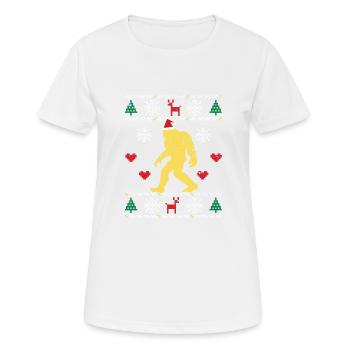 Santasquatch Bigfoot Weihnachtsmann Sasquatch - Frauen T-Shirt atmungsaktiv - Weiß - Vorne - AI Model Female 172 dark (172cm)