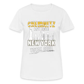 CHEMNITZ IST WIE NEW YORK - Frauen T-Shirt atmungsaktiv - Weiß - Vorne - AI Model Female 172 dark (172cm)