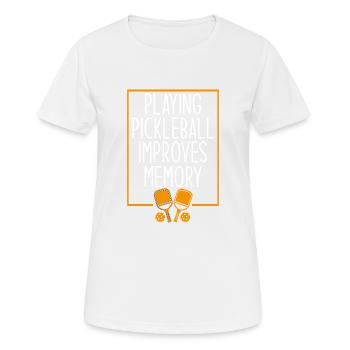 Playing Pickleball Improves Memory - Women's Breathable T-Shirt - white - Front - AI Model Female 172 dark (172cm)