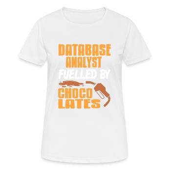 Analyste de base de données alimenté par Choco Lattes Retro - T-shirt respirant Femme - blanc - Devant - AI Model Female 172 dark (172cm)