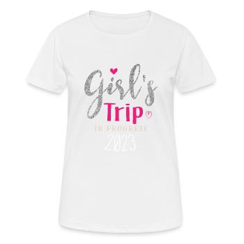 GIRLS TRIP 2023 - T-shirt respirant Femme - blanc - Devant - AI Model Female 172 dark (172cm)