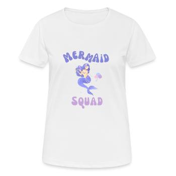 Escouade sirène Sirène avec moules dans la mer - T-shirt respirant Femme - blanc - Devant - AI Model Female 172 dark (172cm)