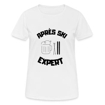 Expert après-ski - T-shirt respirant Femme - blanc - Devant - AI Model Female 172 dark (172cm)