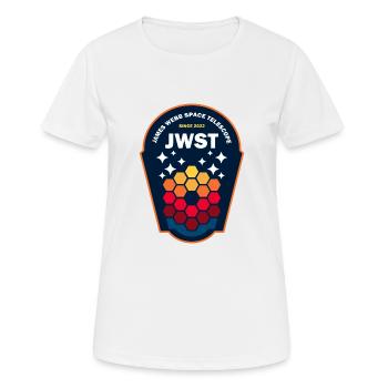 JWST Design rétro - T-shirt respirant Femme - blanc - Devant - AI Model Female 172 dark (172cm)