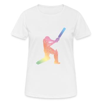 Cricket Sport Silhouette - Women's Breathable T-Shirt - white - Front - AI Model Female 172 dark (172cm)