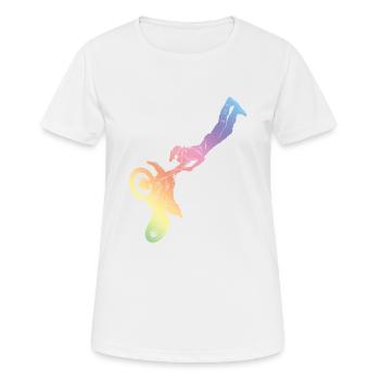 Motocross Silhouette Sport - Women's Breathable T-Shirt - white - Front - AI Model Female 172 dark (172cm)