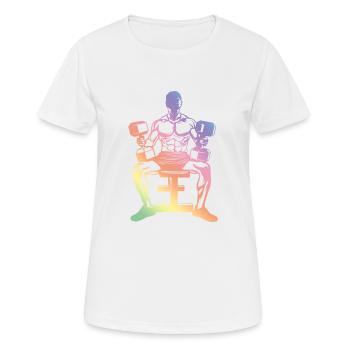 Fitness silhouette - Frauen T-Shirt atmungsaktiv - Weiß - Vorne - AI Model Female 172 dark (172cm)