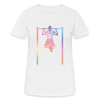 silhouette de fitness calisthenics - T-shirt respirant Femme - blanc - Devant - AI Model Female 172 dark (172cm)