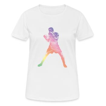Boîtes Silhouette - T-shirt respirant Femme - blanc - Devant - AI Model Female 172 dark (172cm)