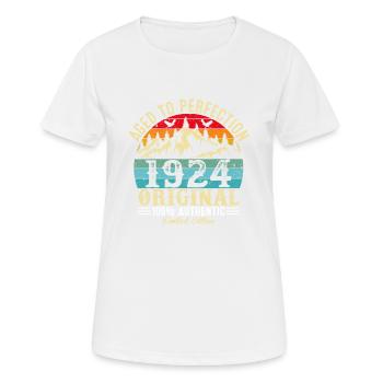 Aged to perfection 1924 Original - Women's Breathable T-Shirt - white - Front - AI Model Female 172 dark (172cm)