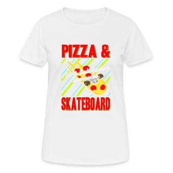Pizza & Skateboard 100% Satisfaction Guarantee - Women's Breathable T-Shirt - white - Front - AI Model Female 172 dark (172cm)