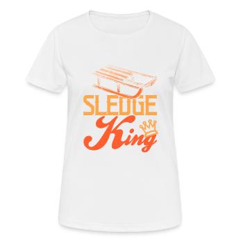 SLEDGE KING Awesome Retro Sledding T-Shirt Present - Women's Breathable T-Shirt - white - Front - AI Model Female 172 dark (172cm)