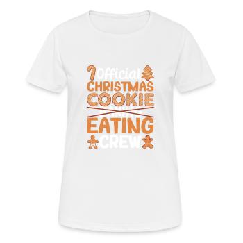 Offizielle Weihnachtsplätzchen backende und essen - Frauen T-Shirt atmungsaktiv - Weiß - Vorne - AI Model Female 172 dark (172cm)