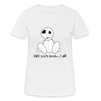 EMO n’est pas mort... Je suis | | de vêtements Emo Emocore Goths - T-shirt respirant Femme - blanc - Devant - AI Model Female 172 dark (172cm)