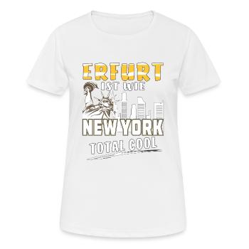 ERFURT EST COMME NEW YORK - T-shirt respirant Femme - blanc - Devant - AI Model Female 172 dark (172cm)