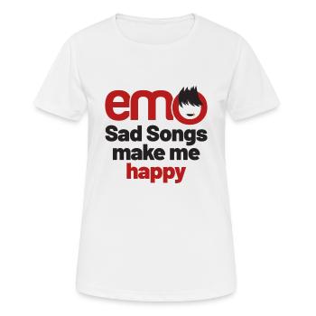 emo - Sad songs make me Happy | Emo clothes | Emoc - Women's Breathable T-Shirt - white - Front - AI Model Female 172 dark (172cm)