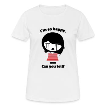 Je suis si heureux... pouvez-vous le dire? | Vêtements Emo pour filles |e - T-shirt respirant Femme - blanc - Devant - AI Model Female 172 dark (172cm)