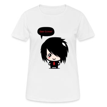 EMO Vit | Vêtements Emo garçons | | Emocore Emo Musique - T-shirt respirant Femme - blanc - Devant - AI Model Female 172 dark (172cm)