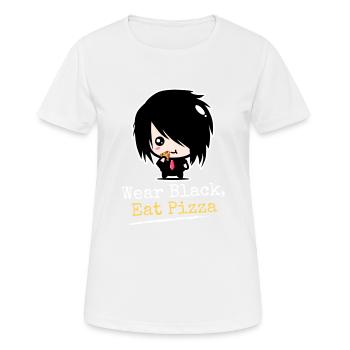 Portez des | à pizza Black Eat Vêtements Emo garçons | Emocores - T-shirt respirant Femme - blanc - Devant - AI Model Female 172 dark (172cm)