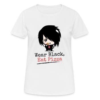 Portez des | à pizza Black Eat Vêtements Emo garçons | Emocoree - T-shirt respirant Femme - blanc - Devant - AI Model Female 172 dark (172cm)
