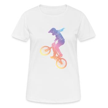 Motocross Woman Silhouette - Women's Breathable T-Shirt - white - Front - AI Model Female 172 dark (172cm)