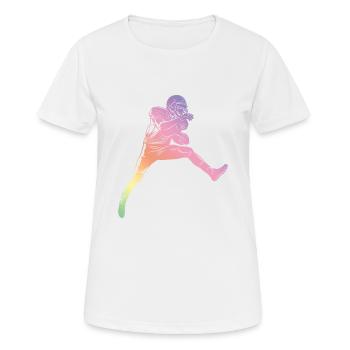 Football Silhouette - Frauen T-Shirt atmungsaktiv - Weiß - Vorne - AI Model Female 172 dark (172cm)
