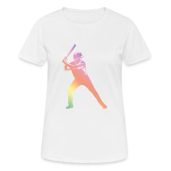 baseball silhouette - Women's Breathable T-Shirt - white - Front - AI Model Female 172 dark (172cm)