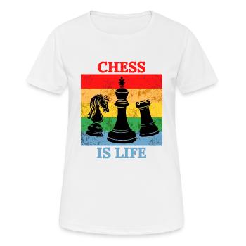 Farbiges Schach ist Leben T-Shirt - Frauen T-Shirt atmungsaktiv - Weiß - Vorne - AI Model Female 172 dark (172cm)