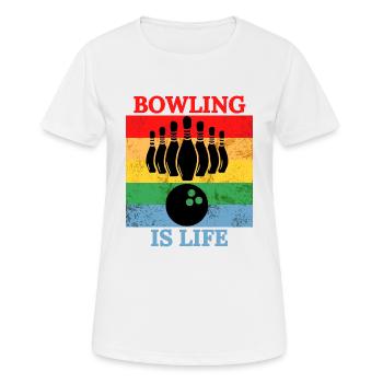 bowling est un t-shirt de vie - T-shirt respirant Femme - blanc - Devant - AI Model Female 172 dark (172cm)