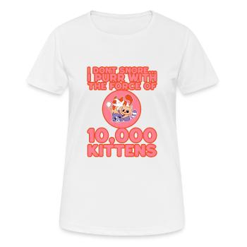 I Purr With The Force Of 10,000 Kittens 3 - Frauen T-Shirt atmungsaktiv - Weiß - Vorne - AI Model Female 172 dark (172cm)