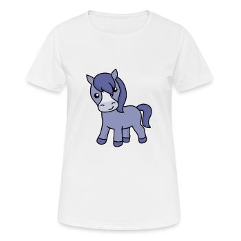 Pferd Comic Tier - Frauen T-Shirt atmungsaktiv - Weiß - Vorne - AI Model Female 172 dark (172cm)