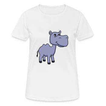 Kamel Comic - Frauen T-Shirt atmungsaktiv - Weiß - Vorne - AI Model Female 172 dark (172cm)