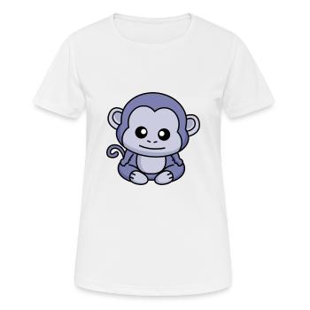 Affe Comic Tier - Frauen T-Shirt atmungsaktiv - Weiß - Vorne - AI Model Female 172 dark (172cm)