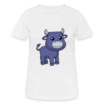 Stier Comic Tier - Frauen T-Shirt atmungsaktiv - Weiß - Vorne - AI Model Female 172 dark (172cm)