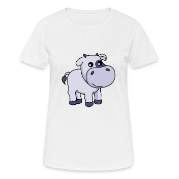 Kuh Comic Tier - Frauen T-Shirt atmungsaktiv - Weiß - Vorne - AI Model Female 172 dark (172cm)