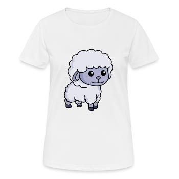 Schaf Comic Tier - Frauen T-Shirt atmungsaktiv - Weiß - Vorne - AI Model Female 172 dark (172cm)