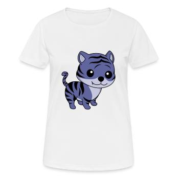 Tigre Bande Dessinée Animal - T-shirt respirant Femme - blanc - Devant - AI Model Female 172 dark (172cm)