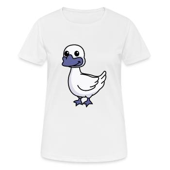 Gans Comic Tier - Frauen T-Shirt atmungsaktiv - Weiß - Vorne - AI Model Female 172 dark (172cm)