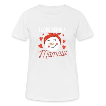 J'aime être une maman bonhomme de neige - T-shirt respirant Femme - blanc - Devant - AI Model Female 172 dark (172cm)