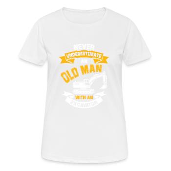 Unterschätze nie einen Baggerfahrer - Frauen T-Shirt atmungsaktiv - Weiß - Vorne - AI Model Female 172 dark (172cm)