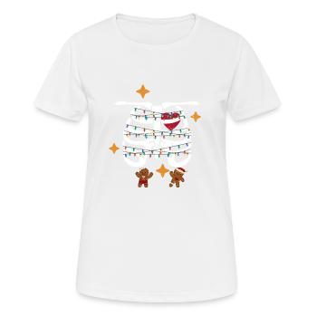 squelette, coeur, cage thoracique, rayon x, pain épice, noël - T-shirt respirant Femme - blanc - Devant - AI Model Female 172 dark (172cm)