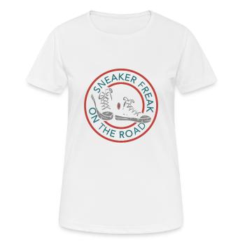 Sneaker Freak - Frauen T-Shirt atmungsaktiv - Weiß - Vorne - AI Model Female 172 dark (172cm)