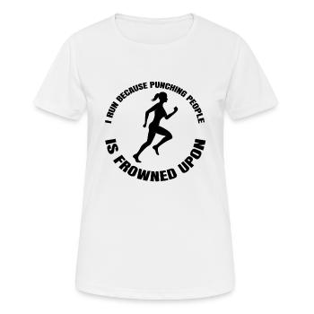 Jogger Cardio fit jogging course d’entraînement - T-shirt respirant Femme - blanc - Devant - AI Model Female 172 dark (172cm)