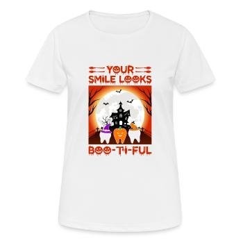 1 - T-shirt respirant Femme - blanc - Devant - AI Model Female 172 dark (172cm)