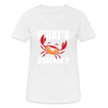 What is Crackin? For all seafood fans - Women's Breathable T-Shirt - white - Front - AI Model Female 172 dark (172cm)