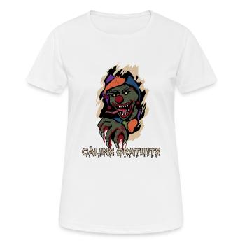 Câlins Gratuit Clown Terrifiant à travers le torse - T-shirt respirant Femme - blanc - Devant - AI Model Female 172 dark (172cm)