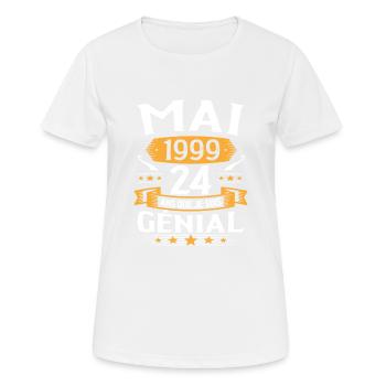 Mai 1999 24 Ans Que Je Suis Génial Anniversaire - T-shirt respirant Femme - blanc - Devant - AI Model Female 172 dark (172cm)