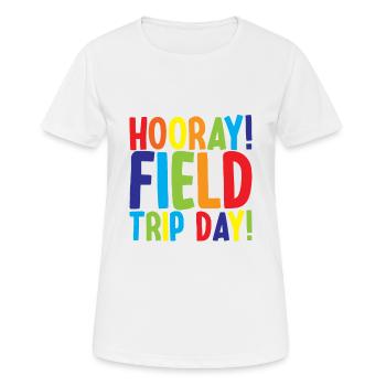 Hourra, journée d’excursion sur le terrain! 3 - T-shirt respirant Femme - blanc - Devant - AI Model Female 172 dark (172cm)